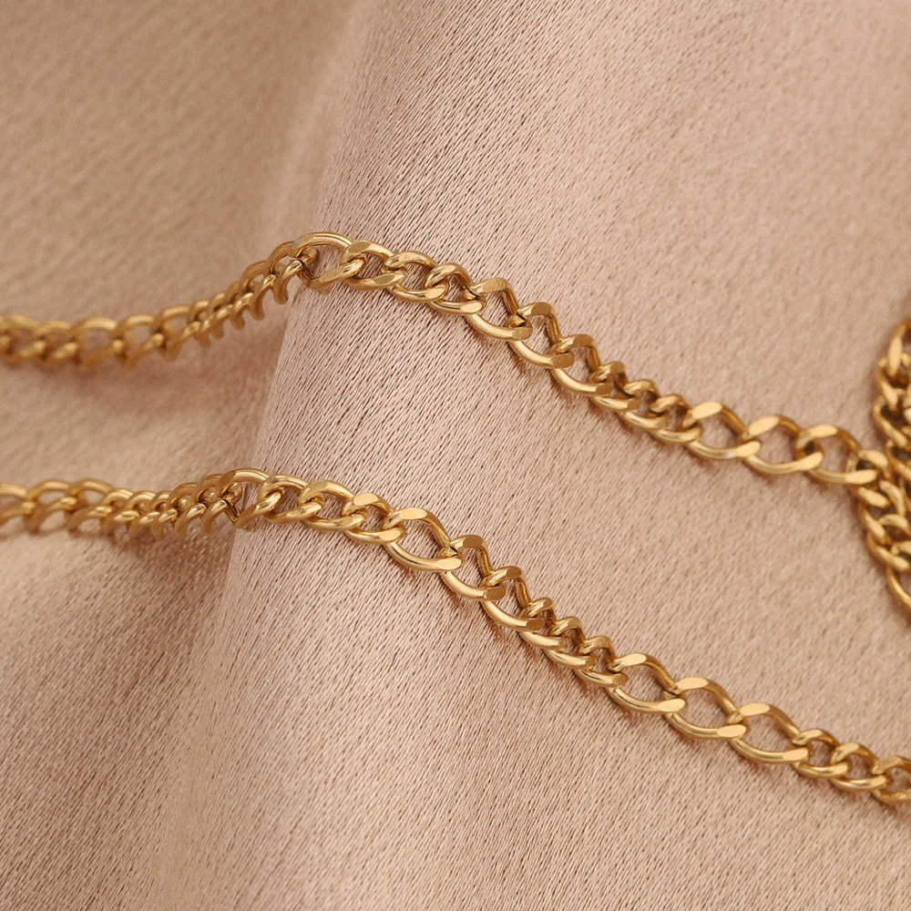 High Quality 18k Gold Plated Stainless Steel Chain Cuban Link Bulk Necklace Bracelet Chain Findings