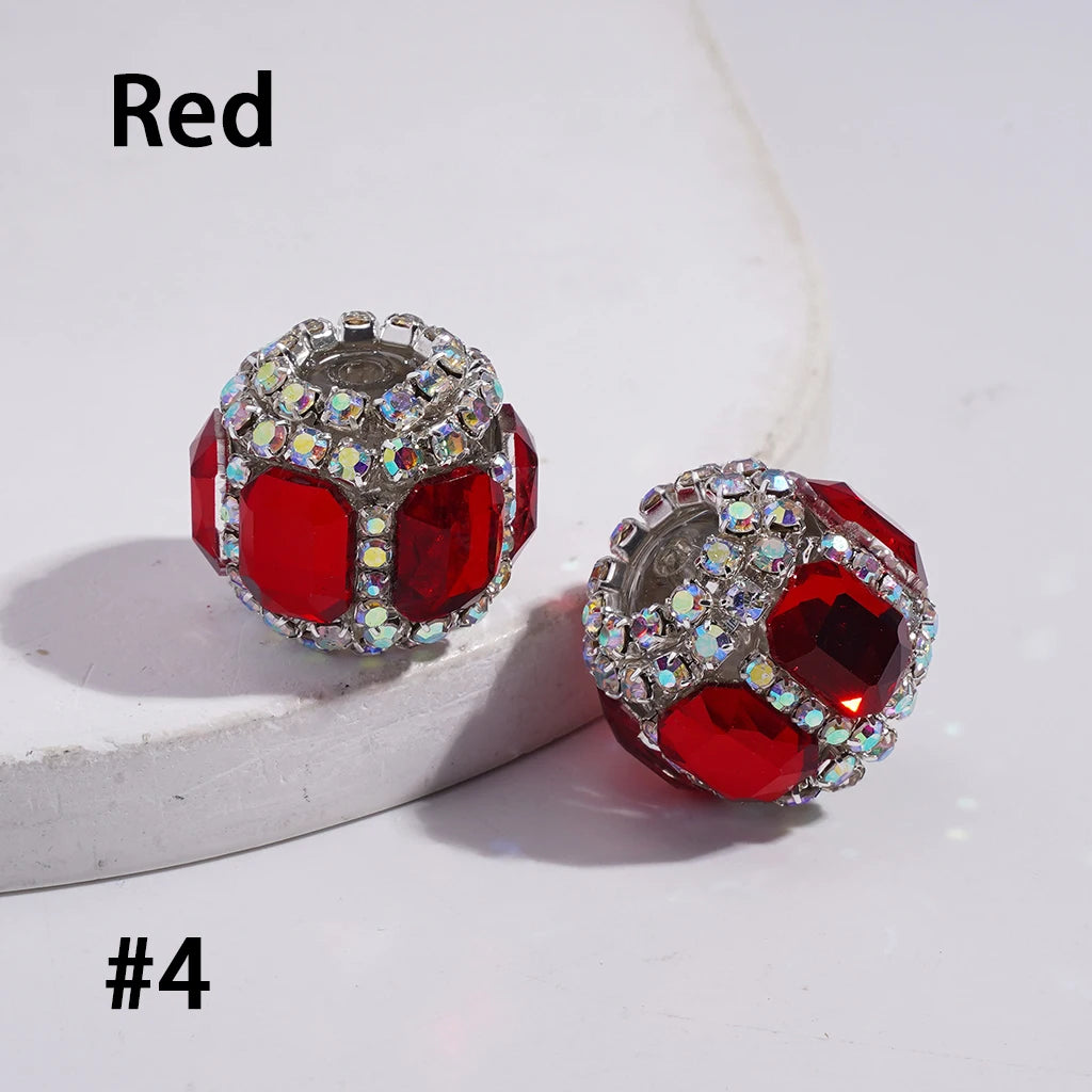 Multi-colored Rhinestone Chain with Rectangle Diamond-Shaped and Clear Round Acrylic Beads-DIY Crafting Accessory
