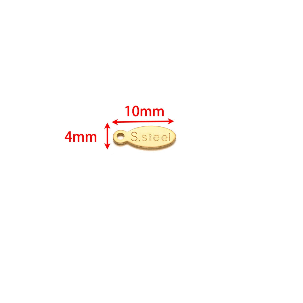 50pcs/bag Stainless Steel 18K Gold Plated Tail Charms for DIY Jewelry Bracelet Necklace Making Accessories