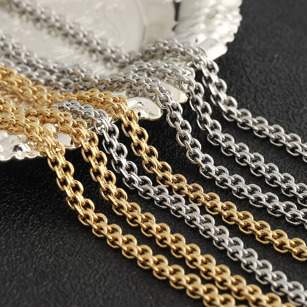 D813 Fashion Double Loop Chain Stainless Steel Bulk Thick Chain for Necklace Bracelet Jewelry Diy