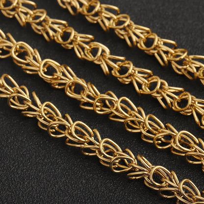 F056 7mm Heavy Thick Twisted Chunky Link Chains Hip Hop Bouquet Rope Necklace Bracelet Stainless Steel Chains for Men