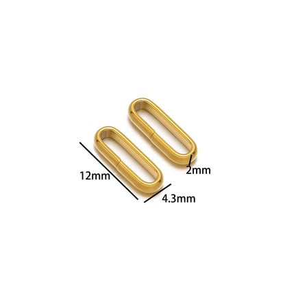Simple 18k Gold Plated Stainless Steel  Twist Round Oval square Charm Pendant for DIY Handmade Necklace Jewelry Making