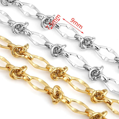D610 Bulk 18K PVD Gold Stainless Steel Chunky Knotted Handmade Chain for Men's Necklace Bracelet DIY Jewelry Accessories