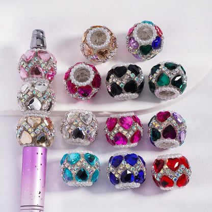 Factory-Supply Heavy-duty Full-Drill Round Colorful Acrylic/Plastic/Lucite Flower Ball Beads DIY Pen Beads Craft