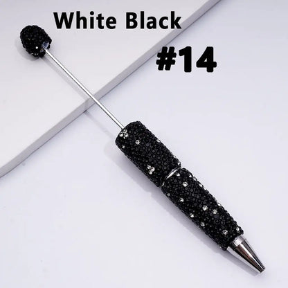 Full Rhinestone Beadable Clay Ballpoint Pens - DIY Beaded Plastic Pen for School Office Gift