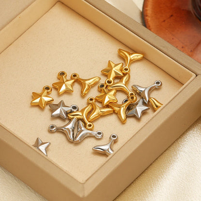 Special Design 18k Gold Plated Stainless Steel Fishtail Star Charm Pendant for Jewelry Making Accessories