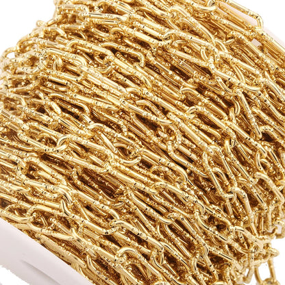 A705 High Quality 7mm Paper Clip Chain Silver Gold Plated Stainless Steel Chain for Jewelry Necklace Bracelet DIY Handmade