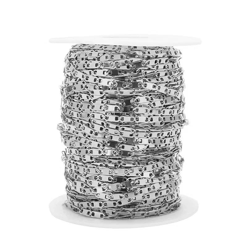 A1090 Fashion 2.7mm Stainless Steel Chain 18k Gold Non Tarnish Necklace Bracelet Jewelry Bulk Chain for Diy Wholesale