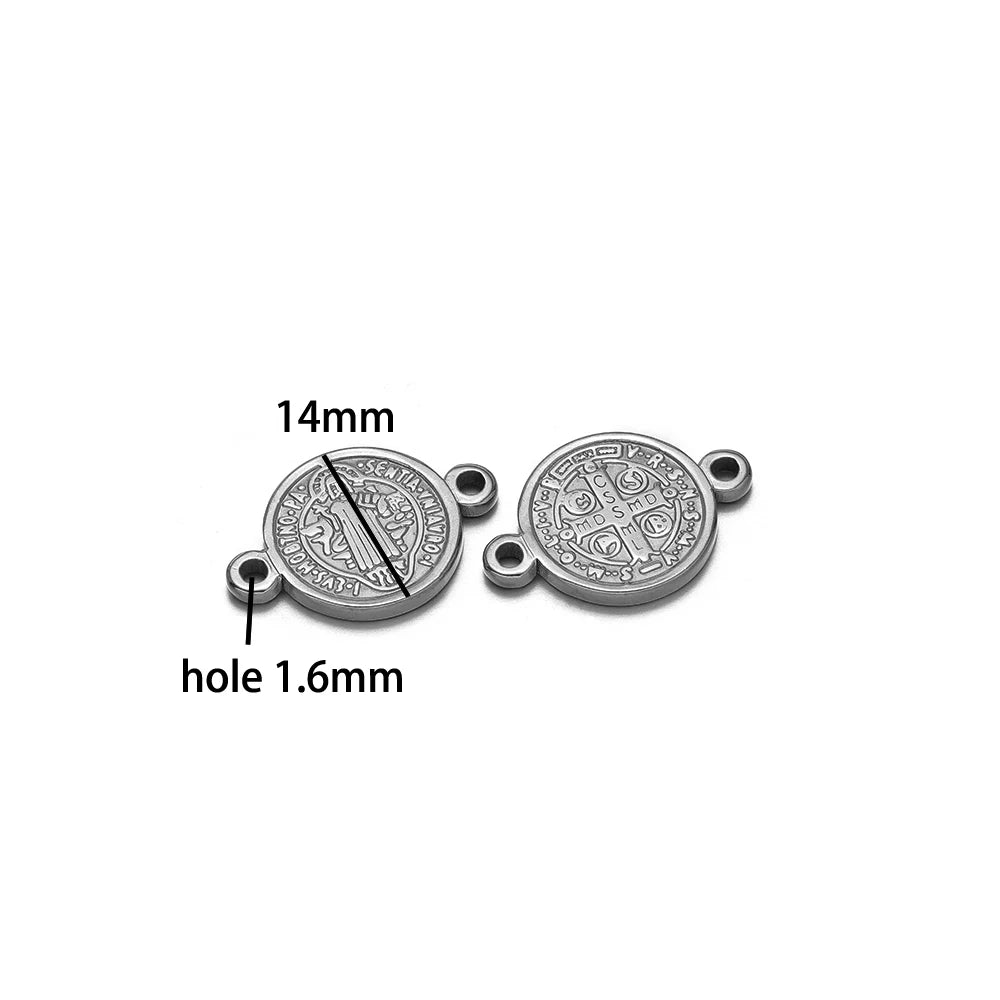Unisex Religious Ornament Stainless Steel Gold Plated Double Hole Jesus Charm Pendant for Jewelry Making Wholesale
