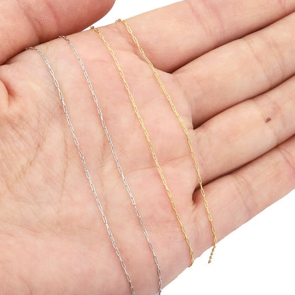B352 High Quality Thin Chain 0.25mm Cross Shaped Chain Beaded Chain for Bracelet Making