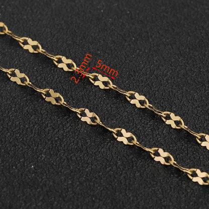 D513 High Quality Vacuum Plating 18k Gold Stainless Steel Chain Bulk Roll Chain for Necklace Bracelet Making