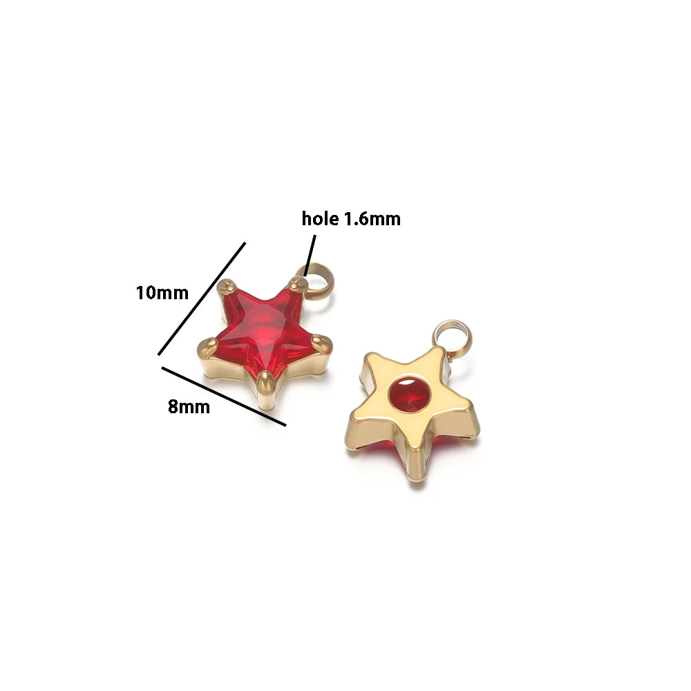 Minimalist Fashion Stainless Steel 18k Gold Plated Star Oval Rectangle Charms Pendant for DIY Jewelry Necklace Making