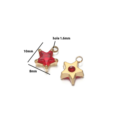 Minimalist Fashion Stainless Steel 18k Gold Plated Star Oval Rectangle Charms Pendant for DIY Jewelry Necklace Making