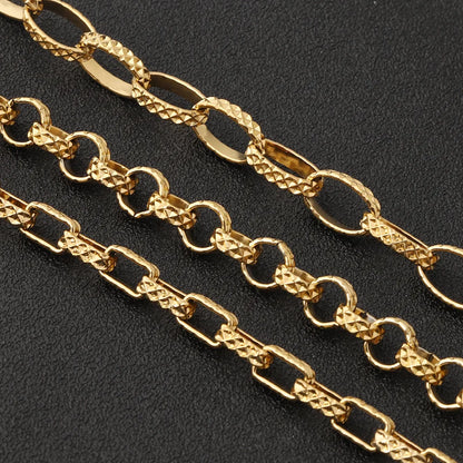 D263 Fashion Handmade Necklace Bracelet Chain Stainless Steel Gold Silver Plated Unique Link Roll Chain Custom