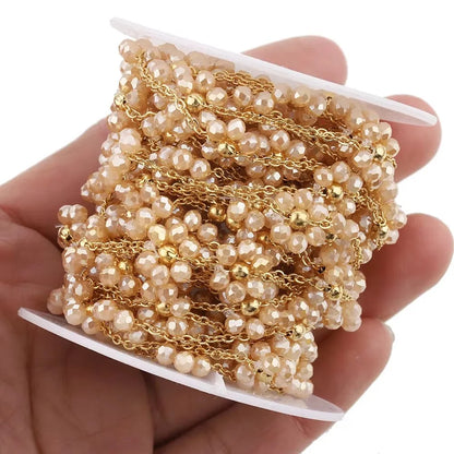 Non Tarnished Stainless Steel Chain Multi Color Flower Chain Crystal Stone Daisy Charms Chain Jewelry Making