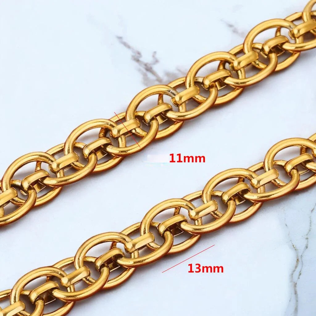 A2660 Hip Hop Non Tarnish Gold Silver Stainless Steel Chain Bulk Link O Chain for Necklace Bracelet Making