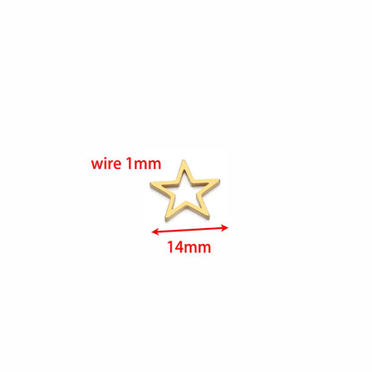 New Product Stainless Steel Gold Plated Charm Five-pointed Star Charm Pendant for DIY Jewelry Necklace Making
