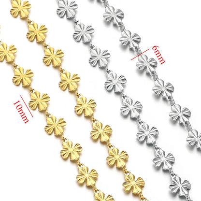 D171 Stainless Steel Clover Chain Shamrock Link Necklace Bracelet DIY Chains Jewelry for Men Women