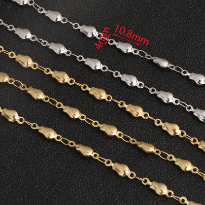 D327 Fashion Non Tarnish Vacuum Plated Stainless Steel Chain 18k Gold Silver Plated Bulk Chain for Necklace Bracelet Diy