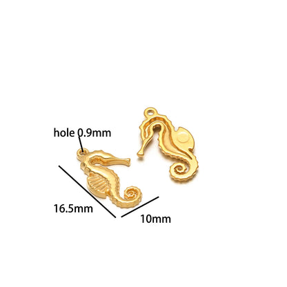 Hot Sale 18k Gold Plated Stainless Steel Enamel Crab Starfish Turtle Octopus Shell Charm Pendant for DIY Necklace Jewelry Making
