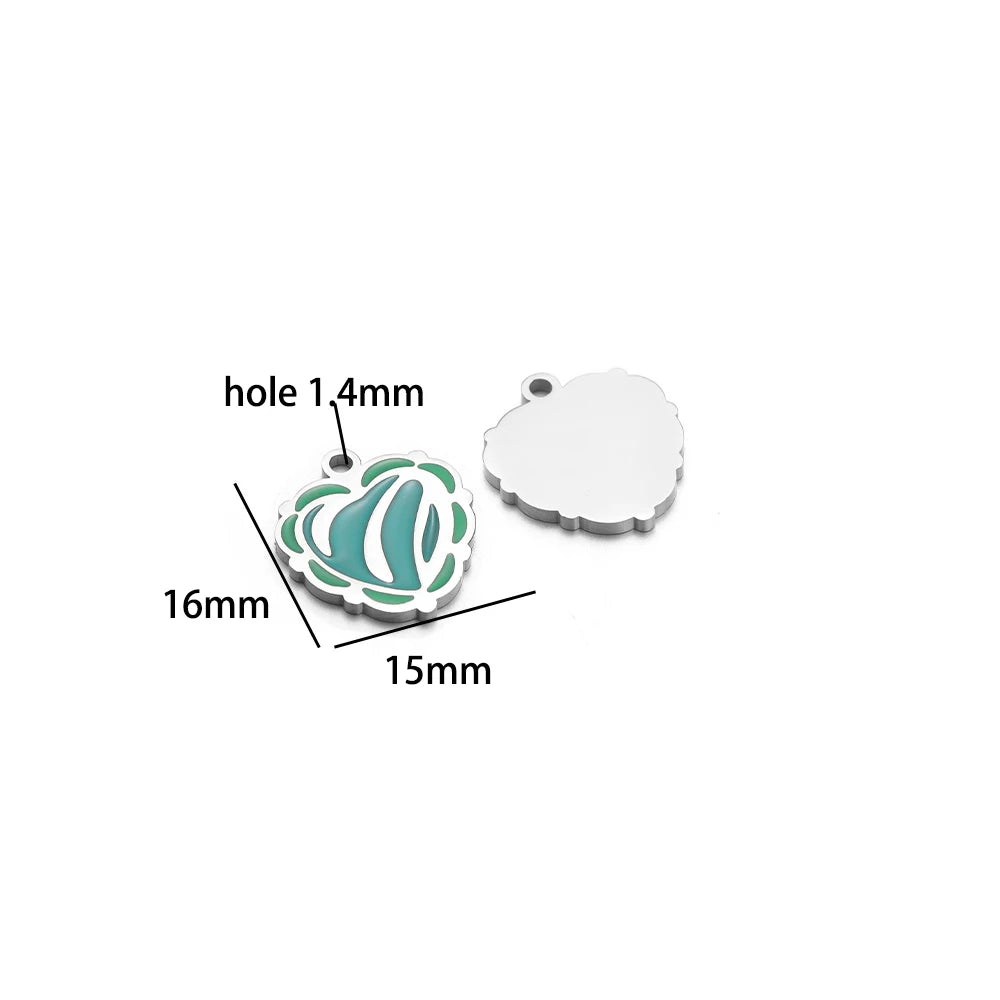 Stainless Steel Gold Plated butterfly Fan Gourd Octopus Tortoise Charm Pendant for Jewelry Necklace Making Accessories