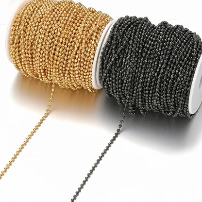 D020 2.4mm 1.2mm 1.6mm Round Bead Chain Necklace Beaded Keychains Stainless Steel Chain Luxury