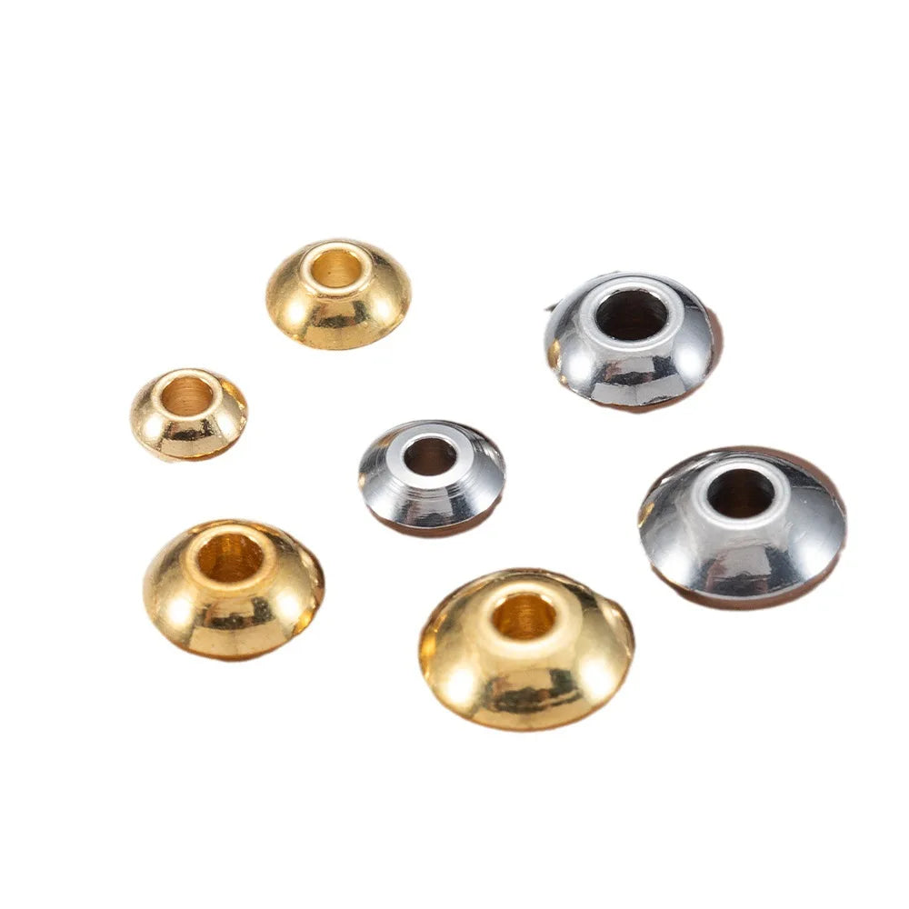A1861 Hot 18k Gold Silver Stainless Steel Charm Rondelle Necklace Bracelet Making Charm Spacer Beads for Diy Jewelry