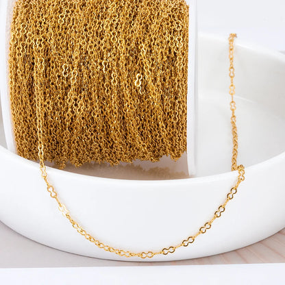 E128 Fashion Silver Gold Plated Chain Waterproof Stainless Steel Link Chains Gourd Connector Chains for Jewelry Custom