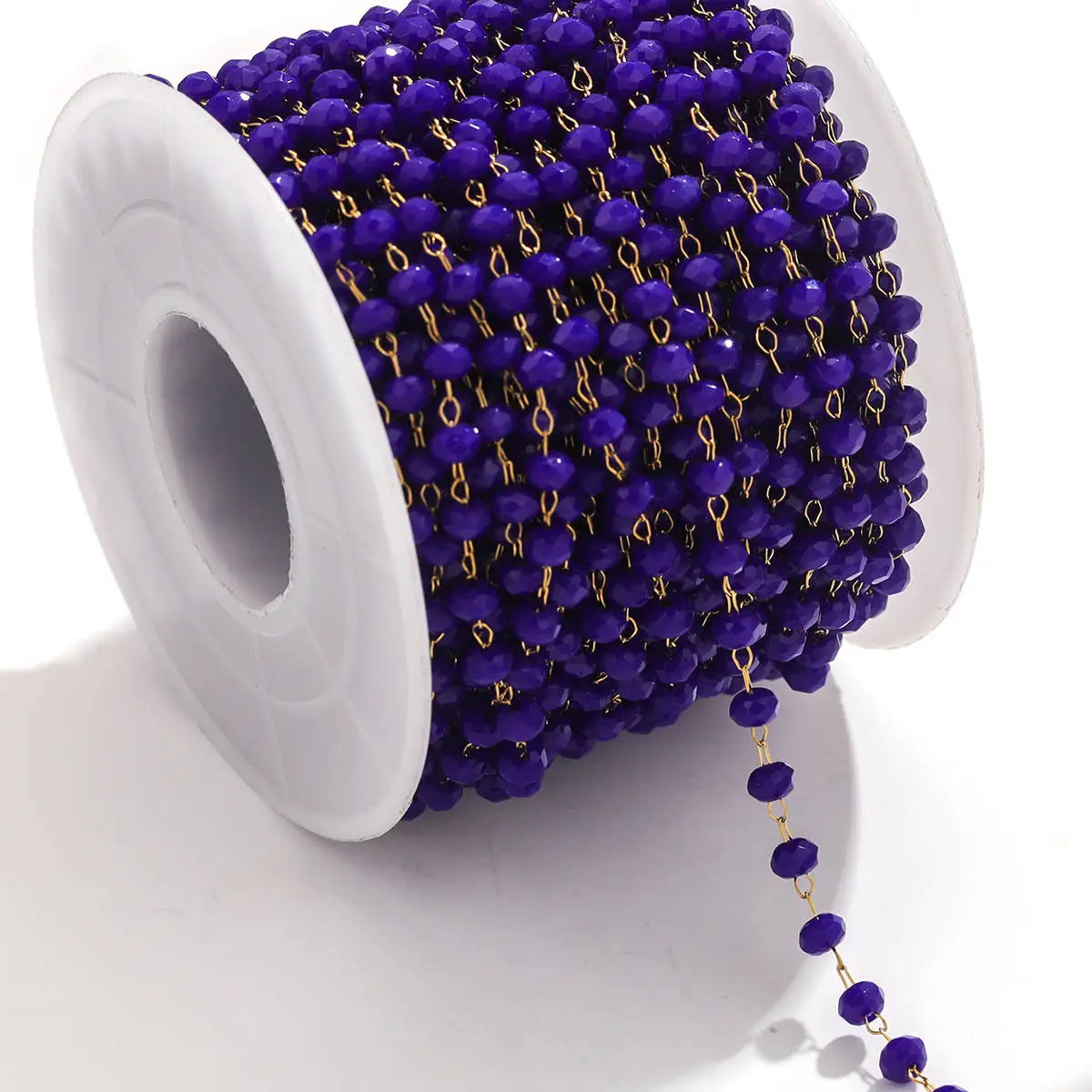 A1321 Fashion Handmade Stainless Steel Chain Beads Beaded Crystal Chain Colorful Chain for Necklace Bracelet Diy