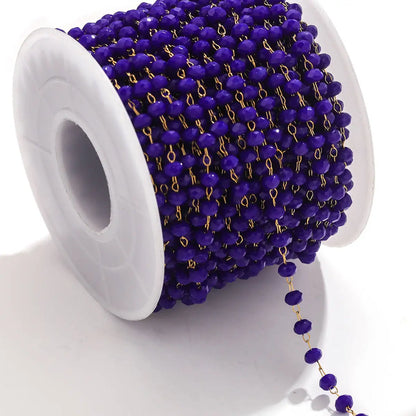 A1321 Fashion Handmade Stainless Steel Chain Beads Beaded Crystal Chain Colorful Chain for Necklace Bracelet Diy