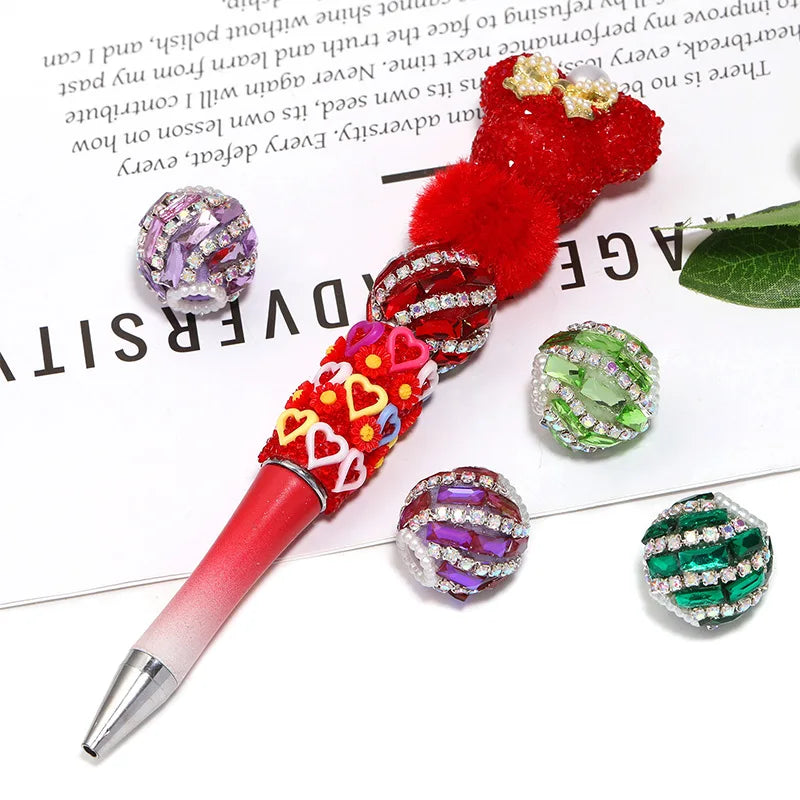 New Acrylic Chain Big Red Cherry Beads Heavy Round Pronged Clasp Chain Loose Bead Stringing Pen Accessory