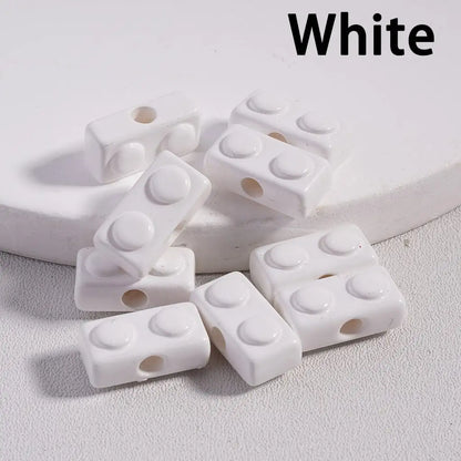 Mini Cute Solid Color Acrylic Building Block Beads for Handmade DIY Accessories
