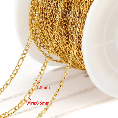 B3056 High Quality Stainless Steel Chain Multi Design 18k Gold Plated Silver Chain Bulk Link for Jewelry Making