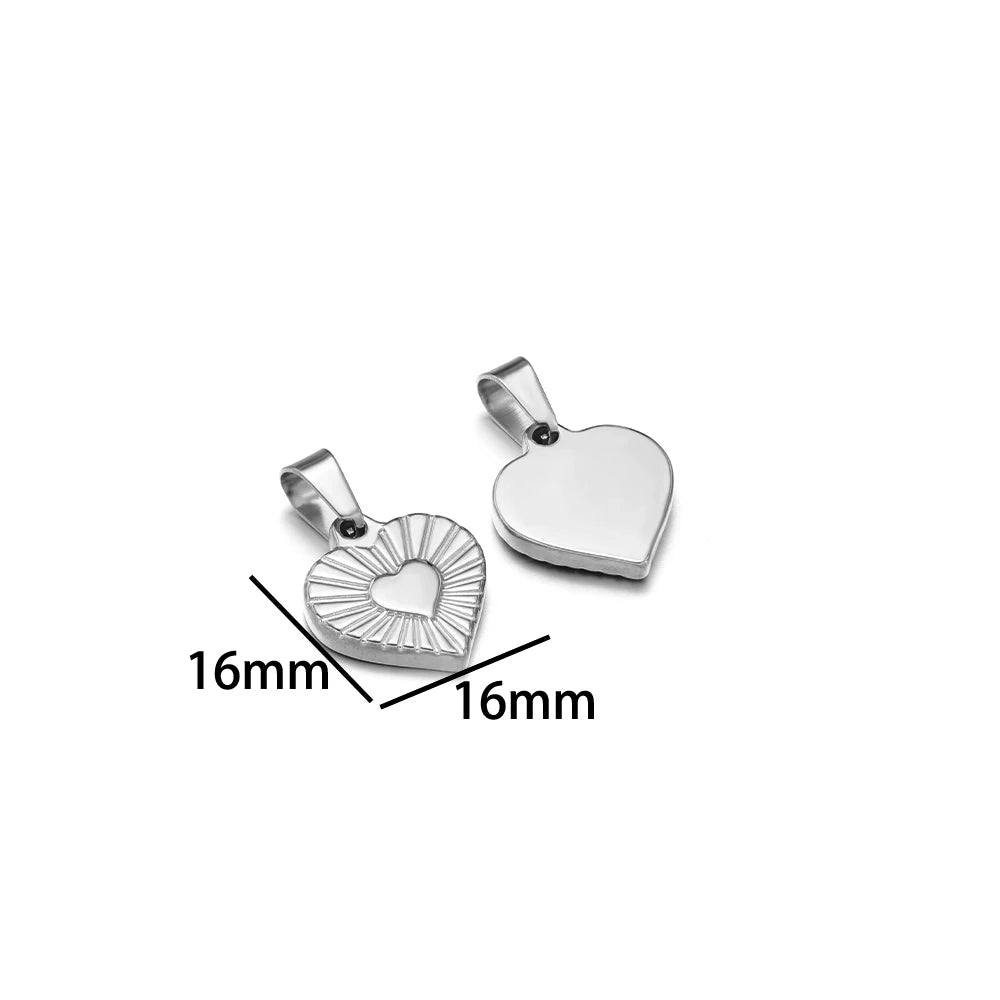 Fashion love Pendant 18k Gold Plated Stainless Steel Heart Shape Charm Pendant for DIY Jewelry Making Accessories