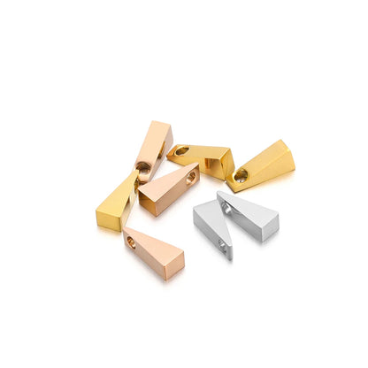 No Fade Stainless Steel Gold  Plated Charm Triangle-Shape Charm Pendant for Handmade Jewelry Necklace Making