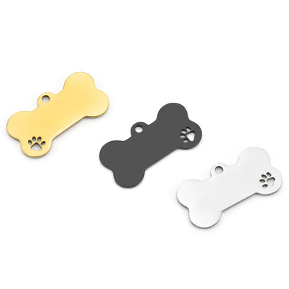 High-quality Polishing Stainless Steel Gold Plated Bone Dog Brand Charm Pendant for Jewelry Making Accessories