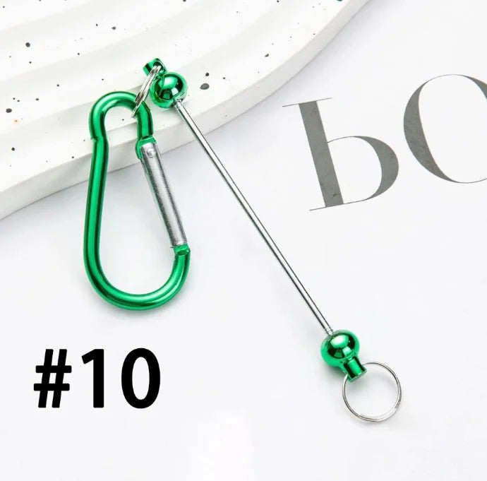 Bulk Beadable Bar Carabiner Keychain Snap Hook Removable Metal Key Ring for DIY Craft Keychain Making