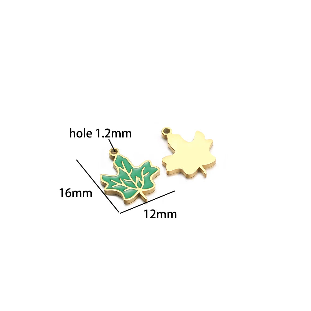 Gold Plated Stainless Steel Enamel Star Gift Bag butterfly Heart Charm Pendant for Jewelry Necklace Making Accessories