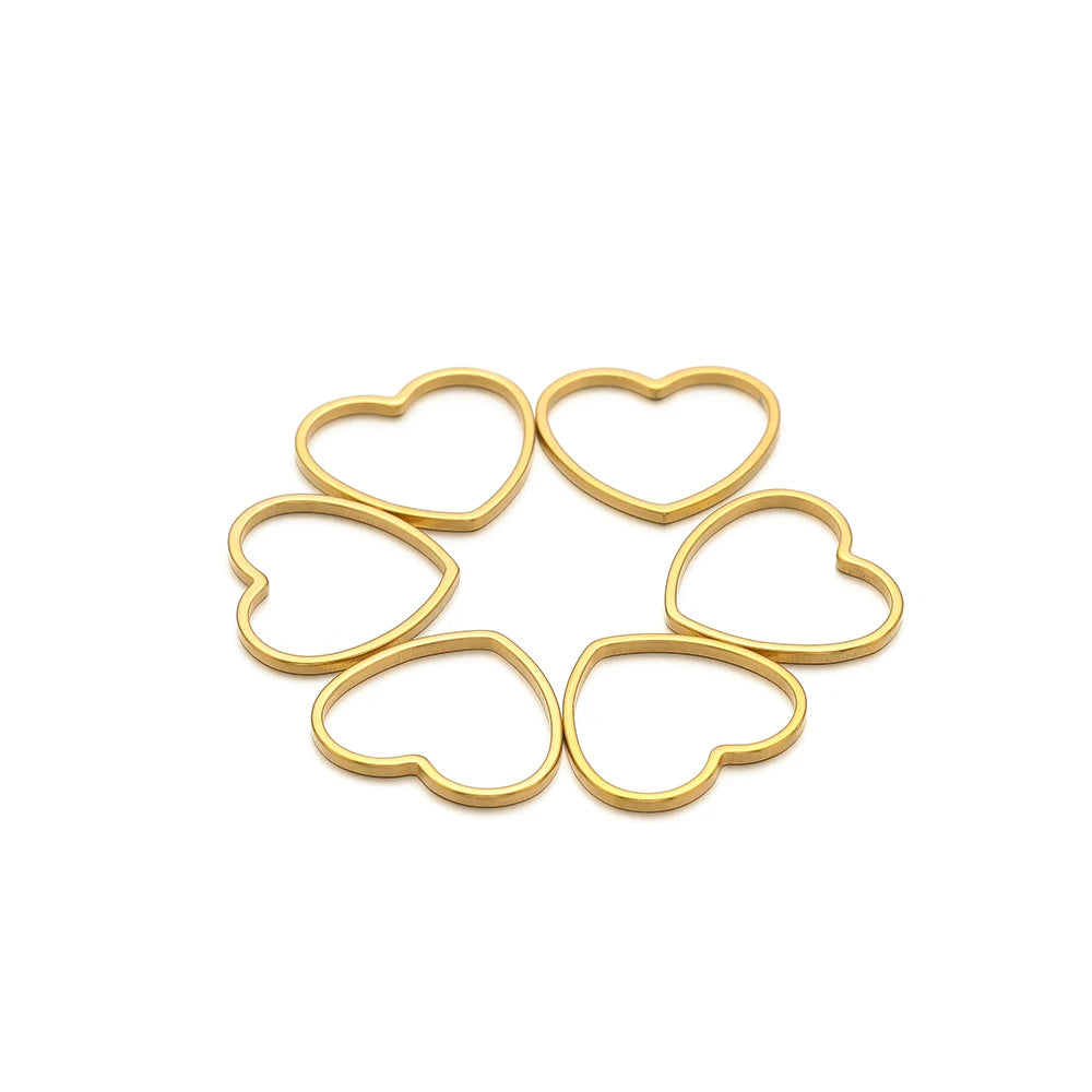 Best Selling Stainless Steel Gold  Plated Charm Heart-Shape Charm Pendant for DIY Jewelry Necklace Making