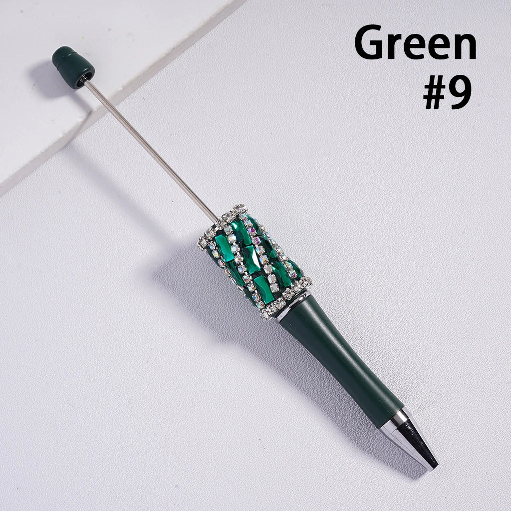 Ballpoint Pens with Oblique-Stripe and Rectangular Rhinestone Chains Plastic Material Multi-Color for Welcome Gifts