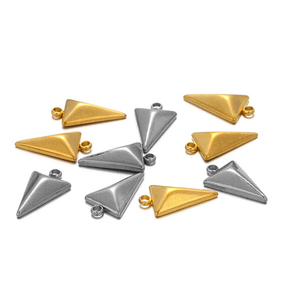 Wholesale Geometric Charm Stainless Steel 18k Real Gold Plated Triangle Charm Pendant for Jewelry Making