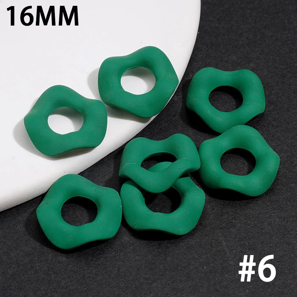 16mm  Wave Edge Stacked Ring Beads Stringing Jewelry Accessory for DIY Making Stringing Pen