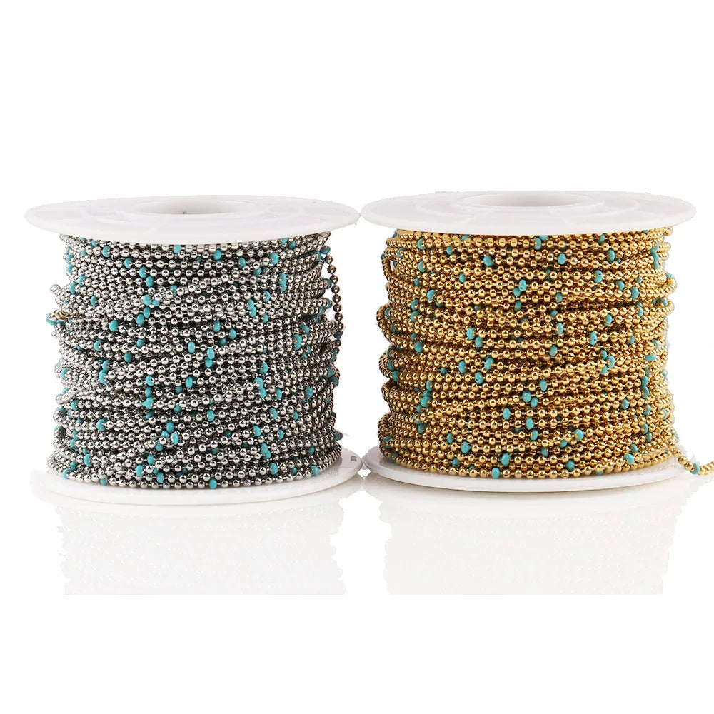 A1725 Fashion Colorful Rosary Beads Beaded Chain Enamel Necklace Bracelet Jewelry Chain Wholesale