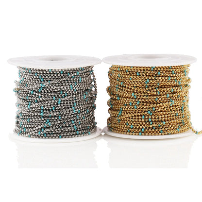 A1725 Fashion Colorful Rosary Beads Beaded Chain Enamel Necklace Bracelet Jewelry Chain Wholesale