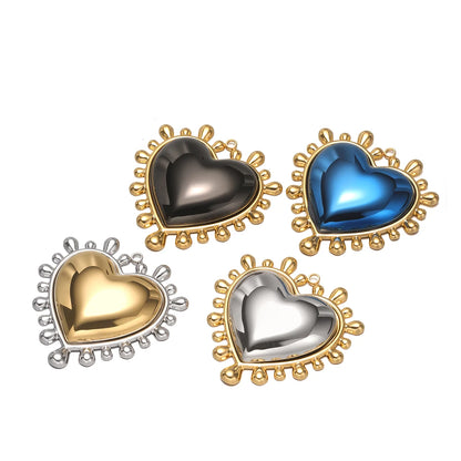 New Arrival Stainless Steel 18k Gold Plated Sun Big Heart Shape Charms Pendant for DIY Jewelry Necklace Making
