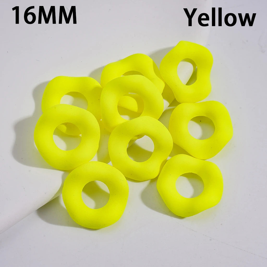 16MM Neon Fluorescent Wavy Frosted Acrylic Spacer Beads Matte Rubber Touch for Pen Bracelet Jewelry Making
