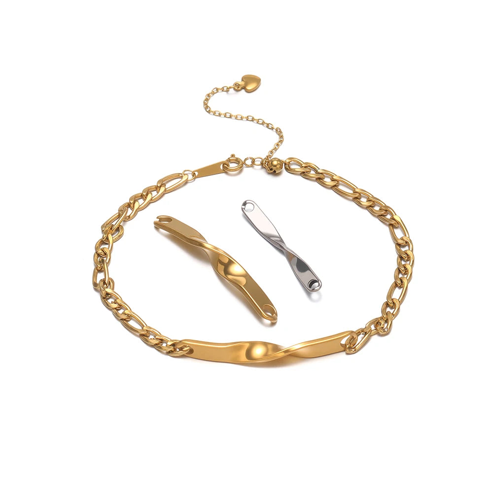18K Gold Plated Thick Wavy Twisted Long Pendant
