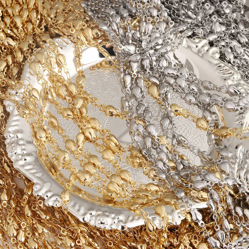 D327 Fashion Non Tarnish Vacuum Plated Stainless Steel Chain 18k Gold Silver Plated Bulk Chain for Necklace Bracelet Diy
