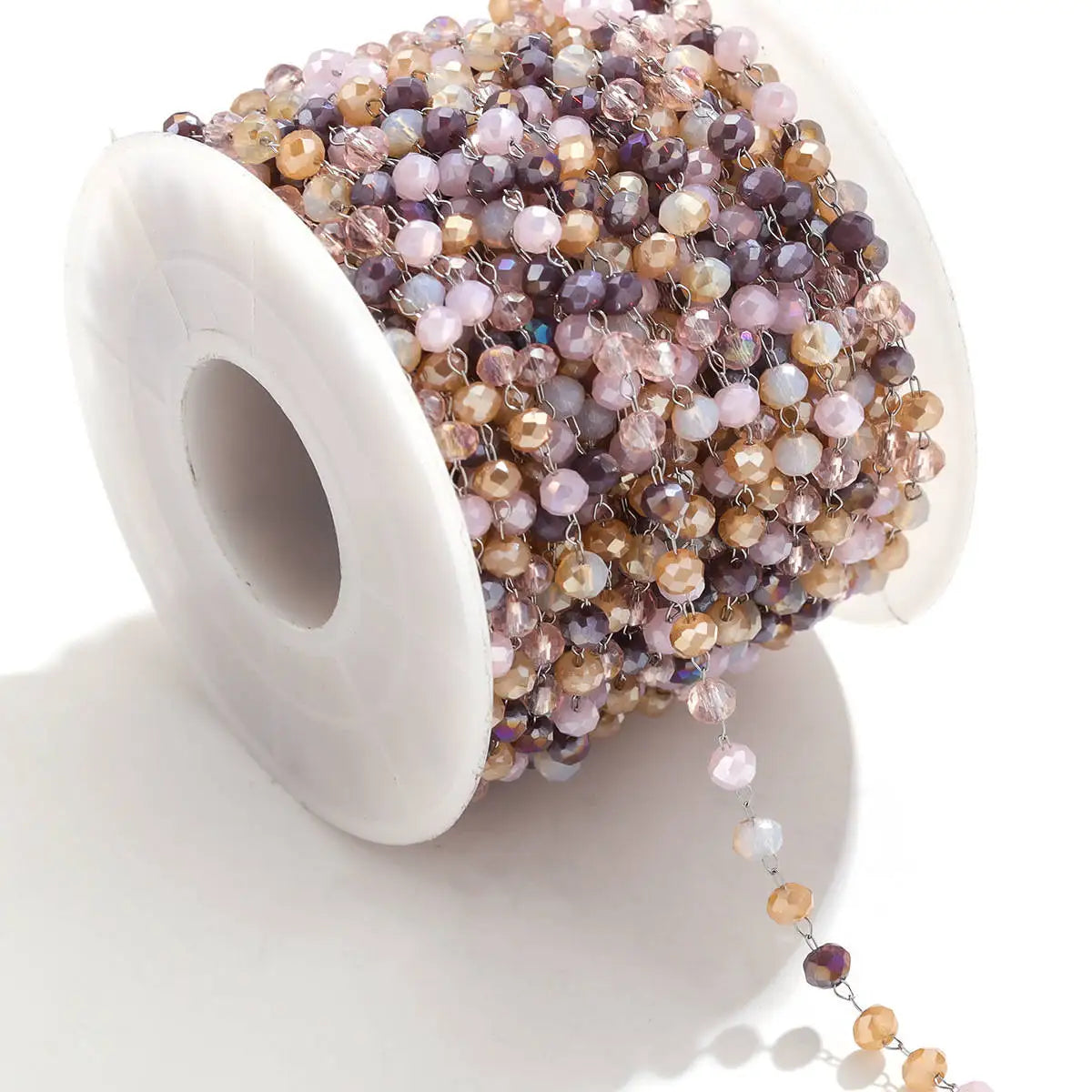 A1321 Fashion Handmade Stainless Steel Chain Beads Beaded Crystal Chain Colorful Chain for Necklace Bracelet Diy
