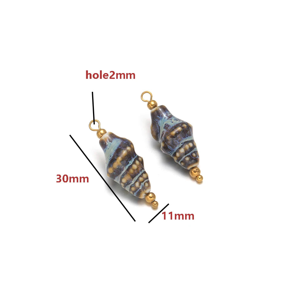 2mm Hole Ceramic Sea Snail Spacer Beads Glazed Porcelain Shell Beads for Jewelry Making DIY Bracelet Accessories Wholesale